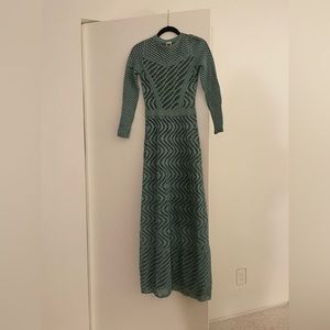 Missoni metallic green and black knit gown